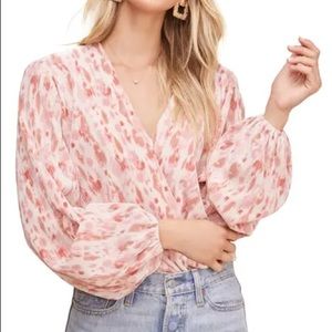 ASTR pink tie dye bodysuit